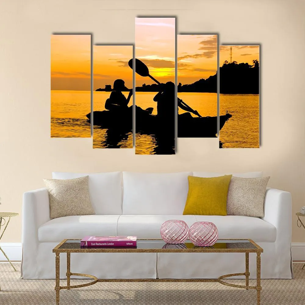 Kayaking At Sunset In Koh Chang Thailand Canvas Wall Art