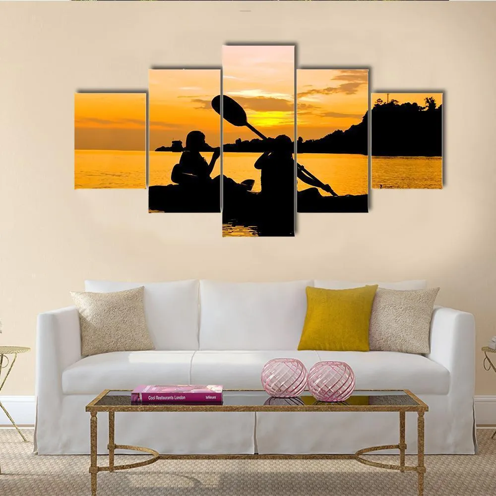 Kayaking At Sunset In Koh Chang Thailand Canvas Wall Art