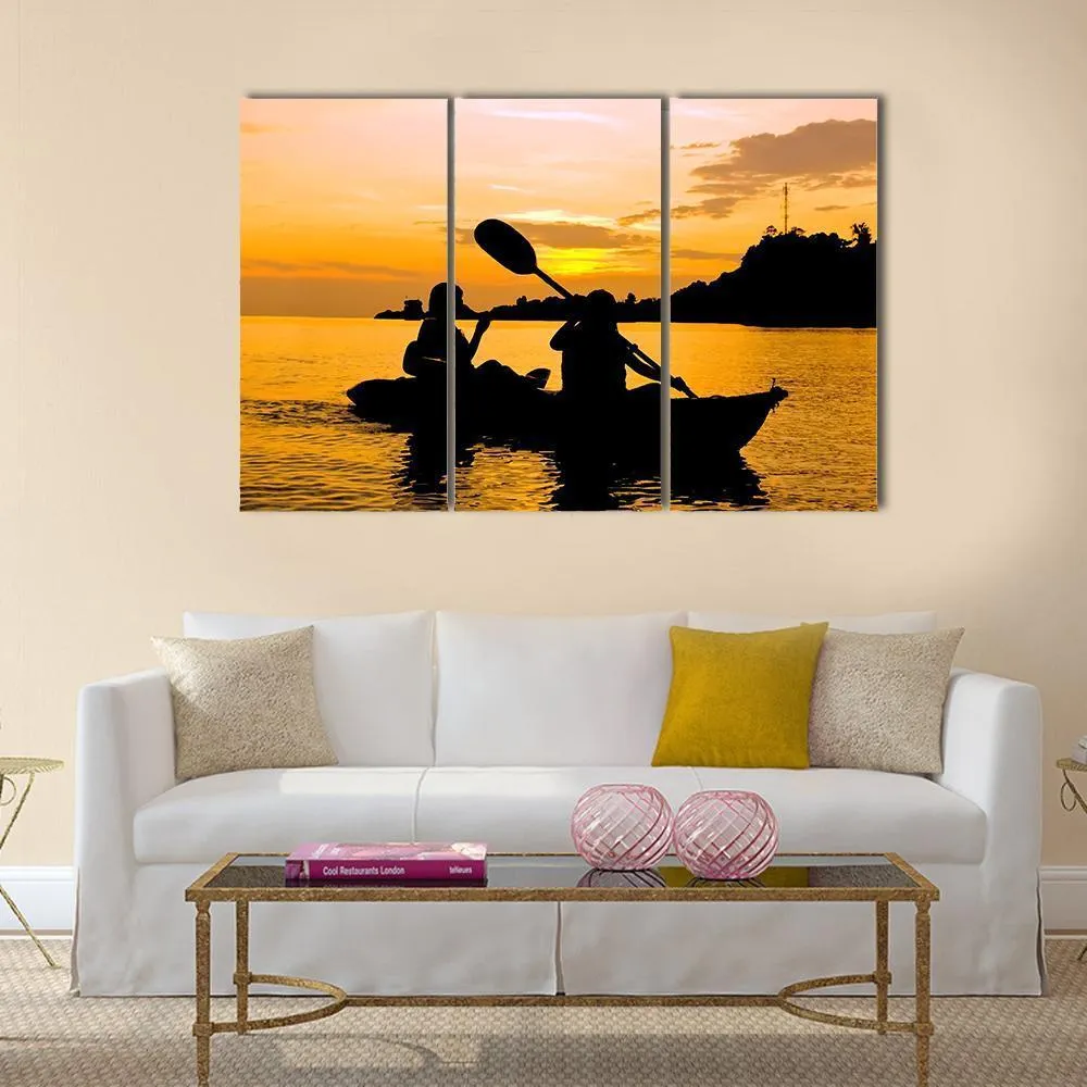 Kayaking At Sunset In Koh Chang Thailand Canvas Wall Art