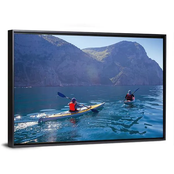 Kayaking In Sea Canvas Wall Art