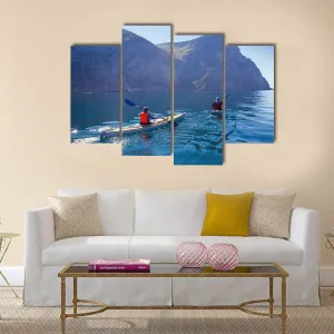 Kayaking In Sea Canvas Wall Art