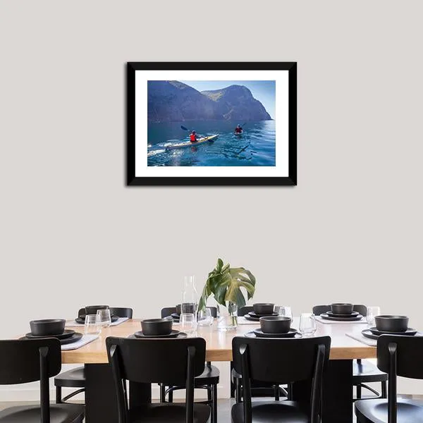 Kayaking In Sea Canvas Wall Art