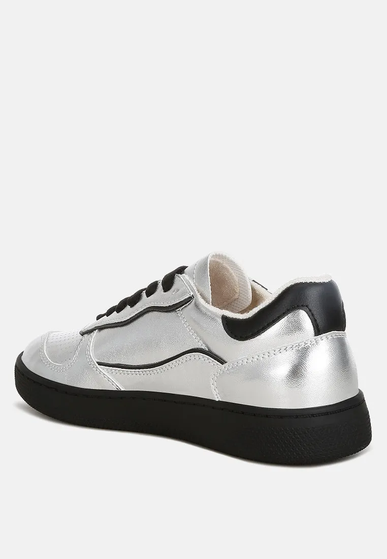 Kyniska Metallic Faux Leather Everyday Sneakers