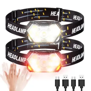 Led Headlamp USB Rechageable Motion Sensor