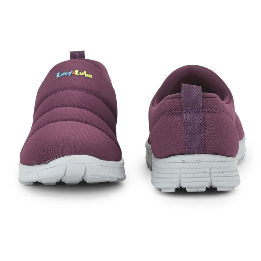 Lucy & Luke (Purple) Sports Non Lacing Walking Shoes For Kids 2123-23 By Liberty