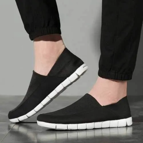 Men Breathable Mesh Cloth Soft Sole Slip On Flat Sneakers