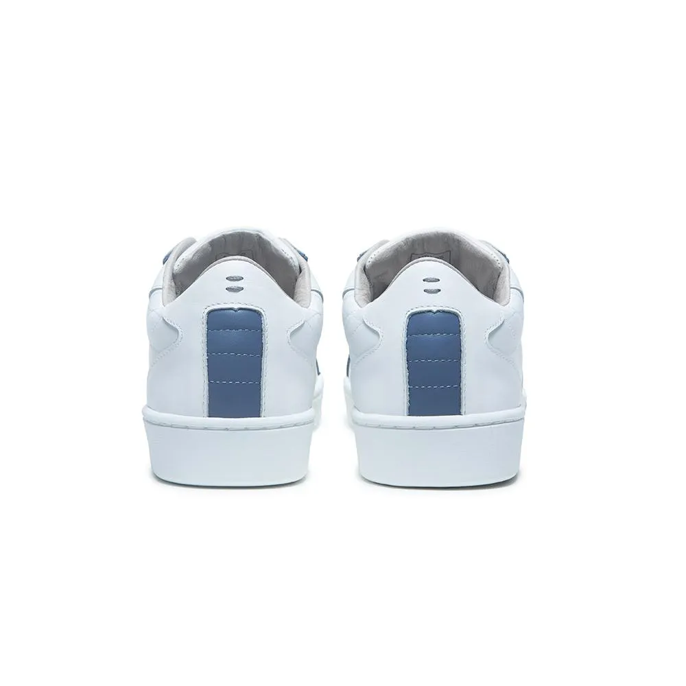 Men's Adelaide Lux White Blue Leather Sneakers 02713-005