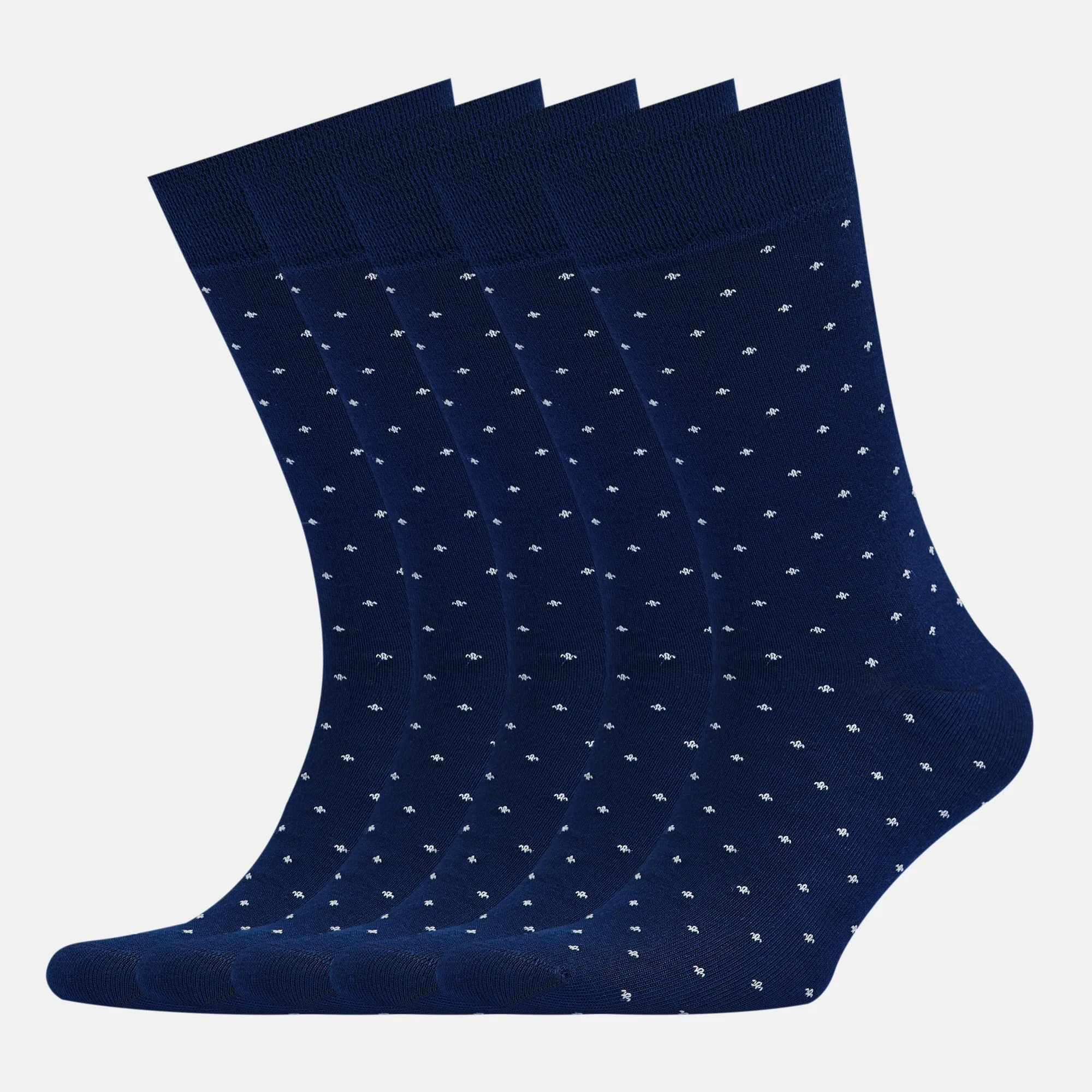 Men's Bamboo Dress Socks • Dotted Pack of 1/3/5 Pairs • Blue Navy