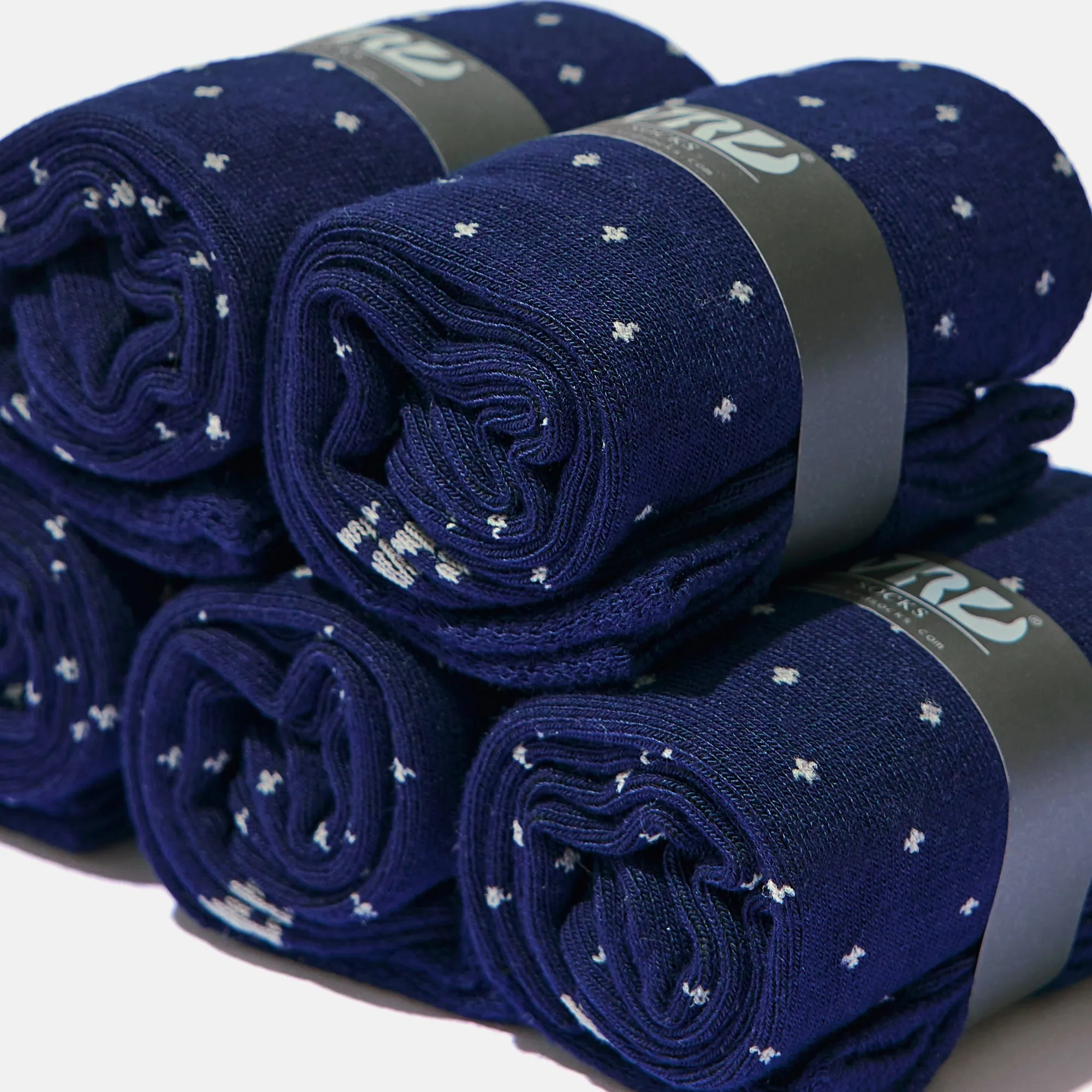 Men's Bamboo Dress Socks • Dotted Pack of 1/3/5 Pairs • Blue Navy