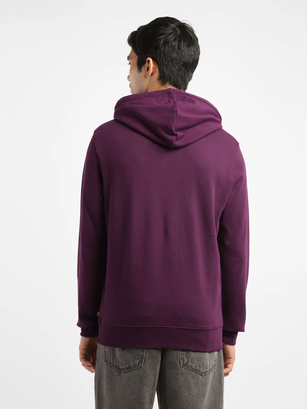 Men's Graphic Print Maroon Hooded Sweatshirt