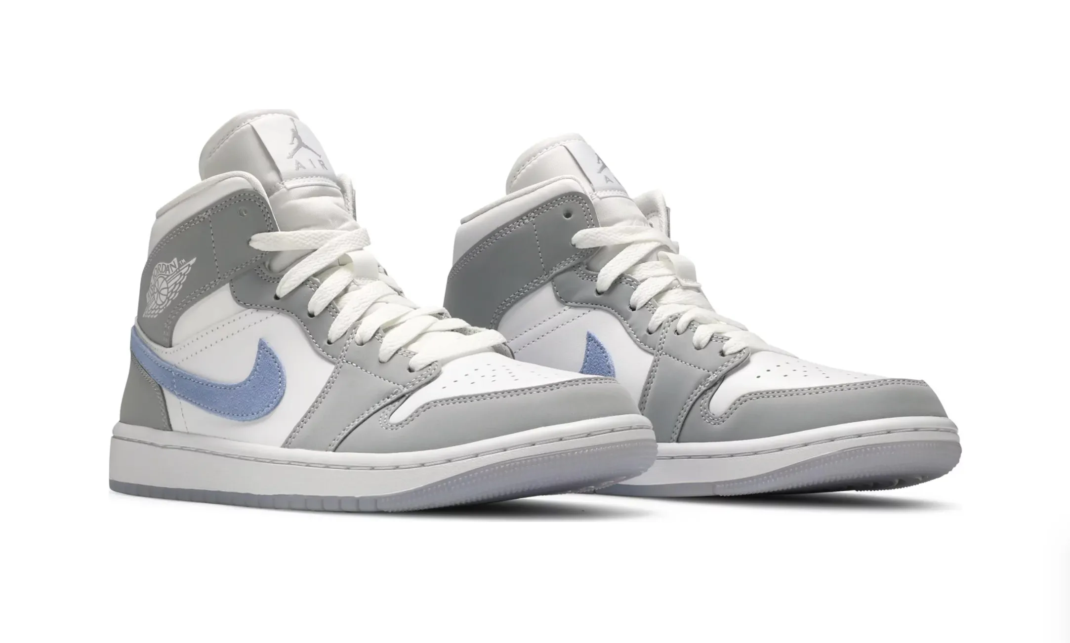 Nike Jordan 1 Mid Wolf Grey Blue Women's