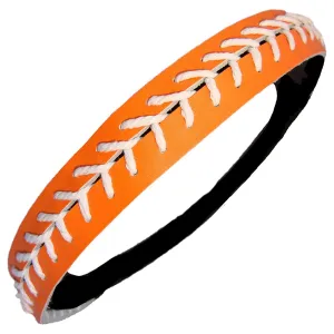 Orange Softball Leather Headband