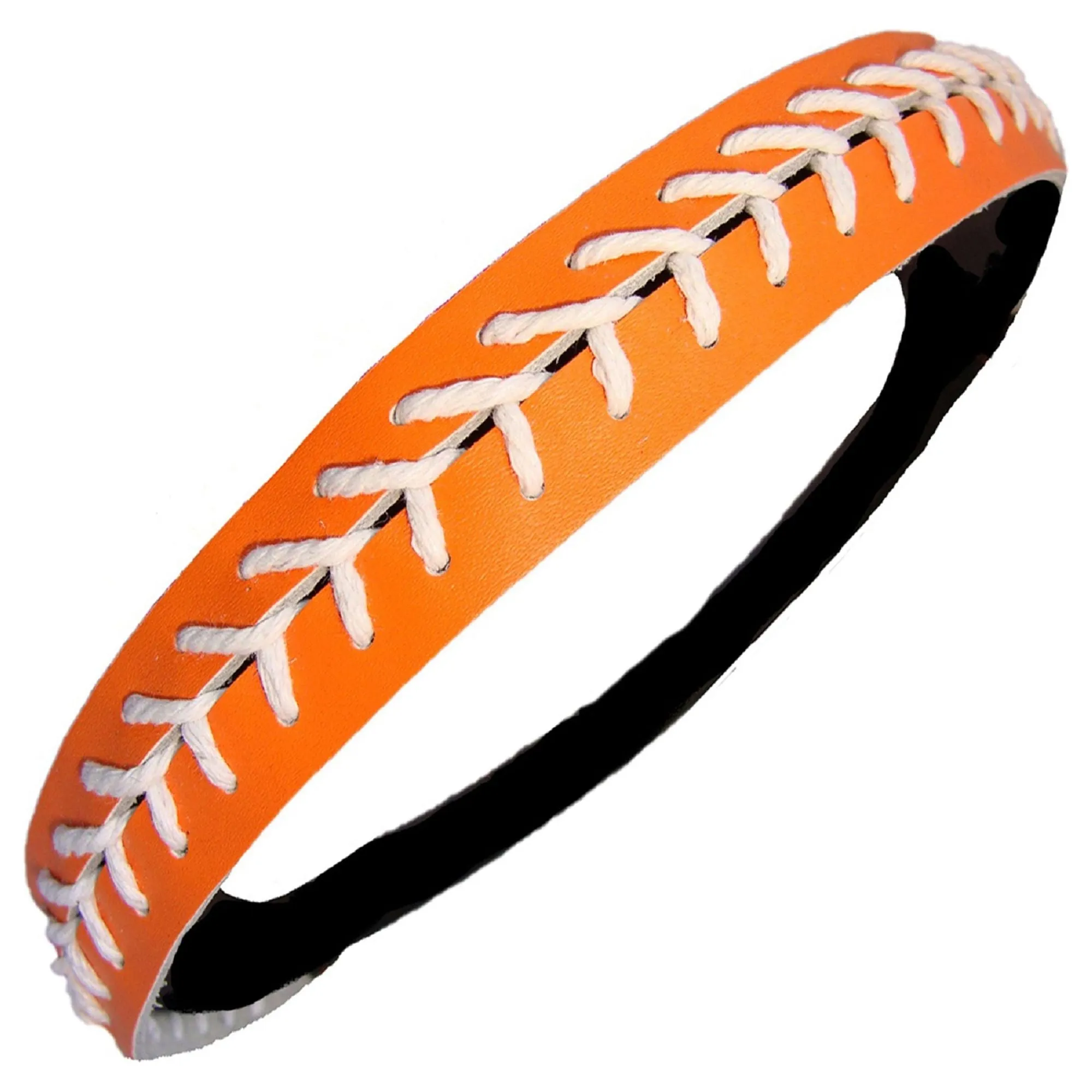 Orange Softball Leather Headband