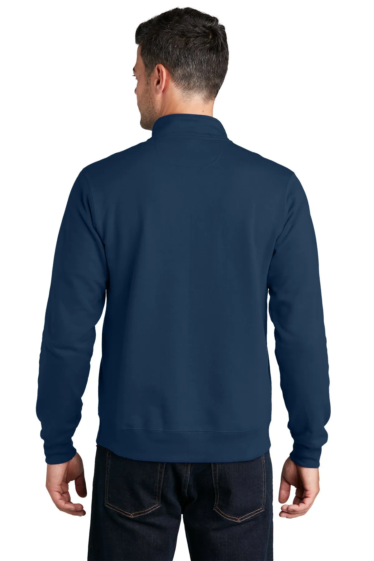 Port & Company Fan Favorite Fleece Customized Quarter Zips, Team Navy