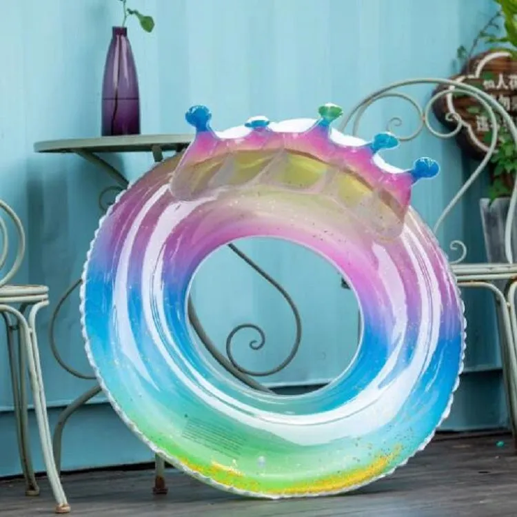 PVC Sequin Rainbow Swimming Ring, Inner Diameter:100cm(Crown)