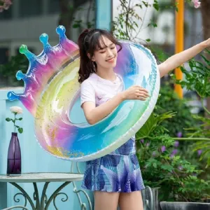 PVC Sequin Rainbow Swimming Ring, Inner Diameter:100cm(Crown)