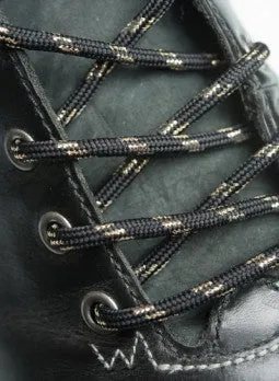 Round Black and Gold Bootlaces - 4mm wide