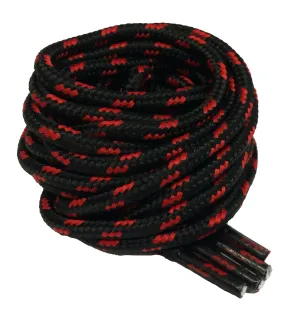 Round Black and Red Fleck Bootlaces - 3mm wide