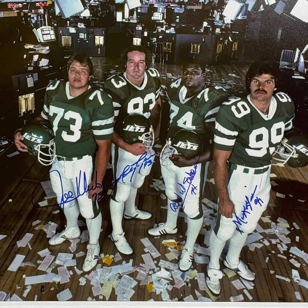 Sack Exchange Hand Signed & Framed New York Jets 16x20 Photo (JSA)