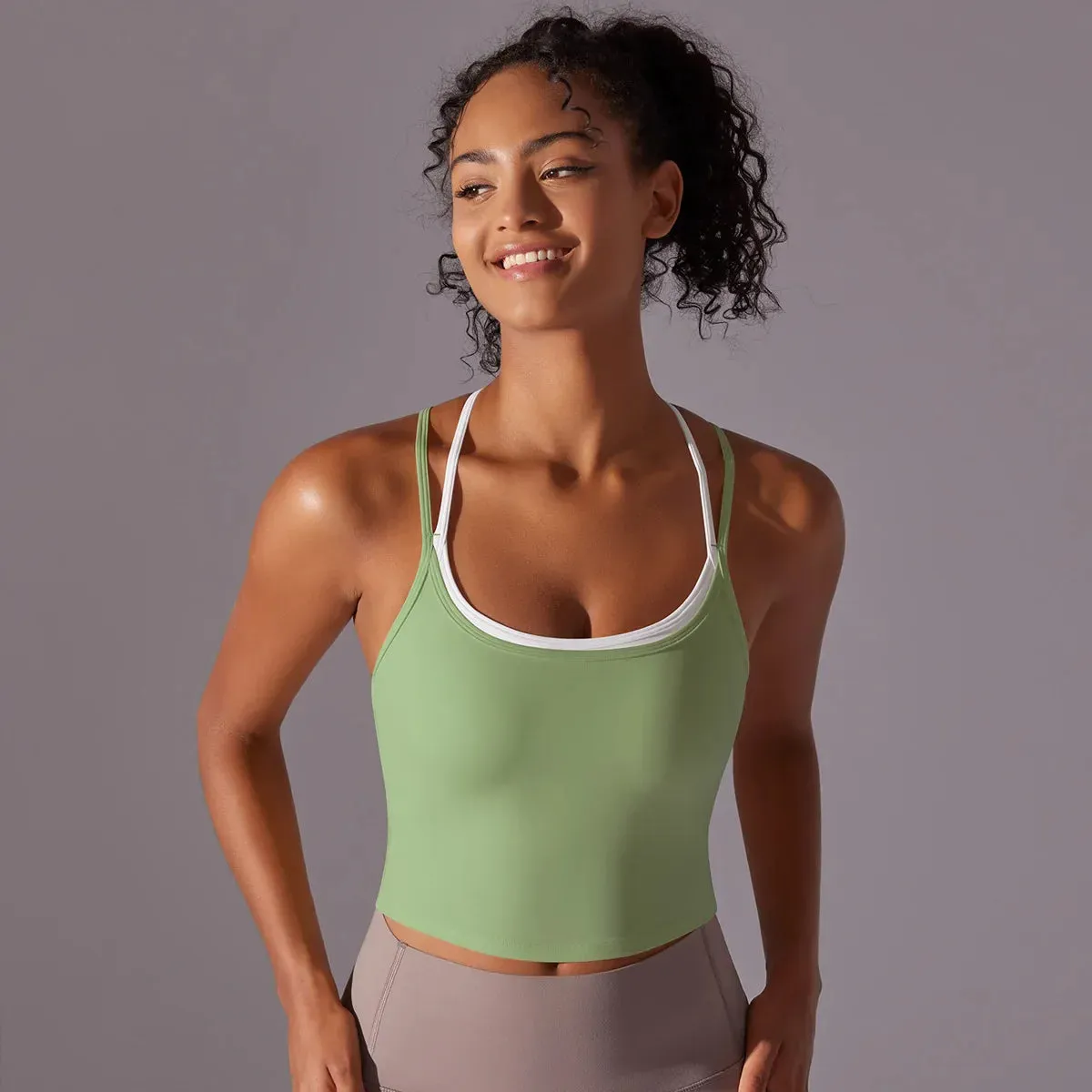 Seamless Breathable Running Gym Training Nylon Sports Bra