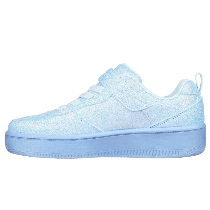 Skechers Kids S Lights Sport Court 92 Sparkle Remix Light Blue