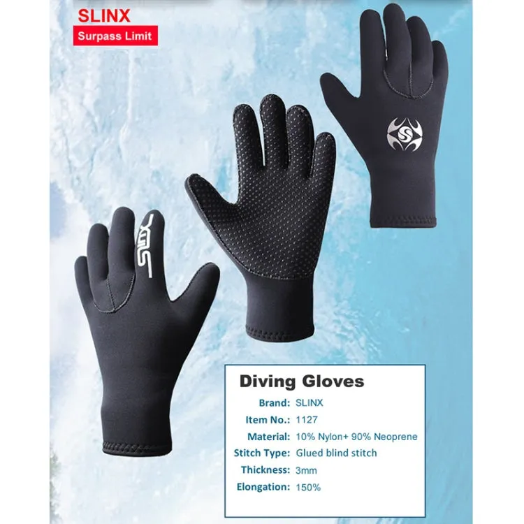 SLINX 1127 3mm Neoprene Non-slip Wear-resistant Warm Diving Gloves, Size: M