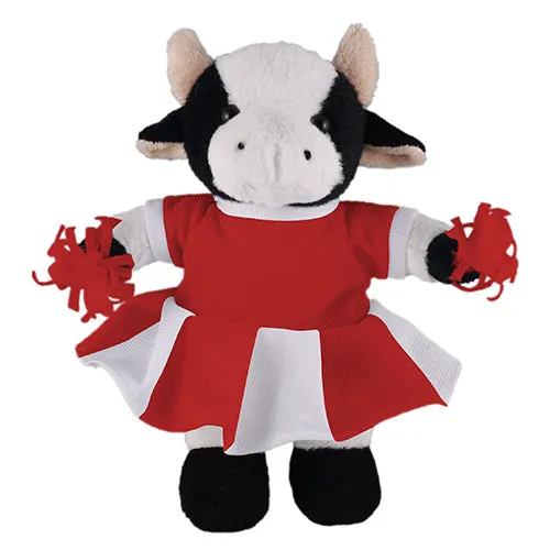 Soft Plush Stuffed Cow with Cheerleader Outfit