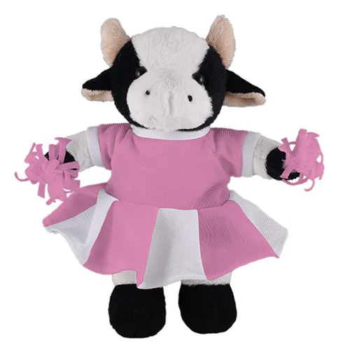 Soft Plush Stuffed Cow with Cheerleader Outfit