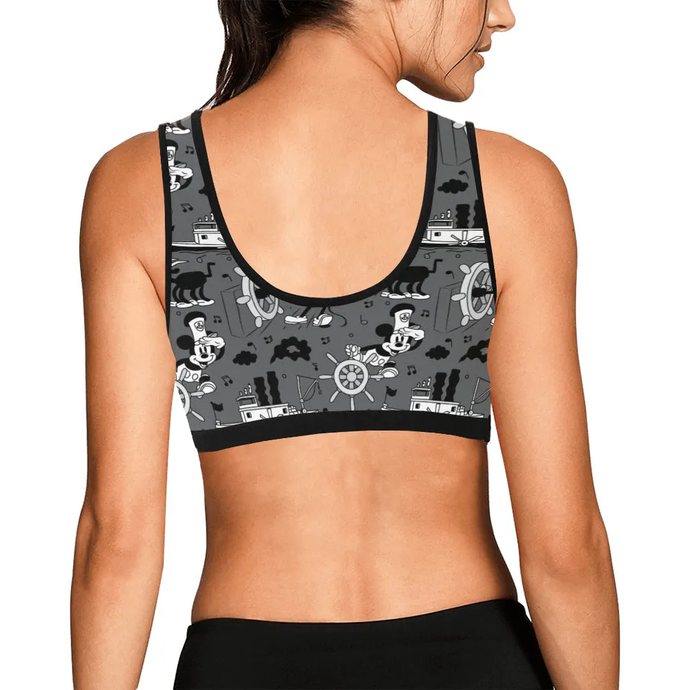 Steamboat Mickey Women's Athletic Sports Bra