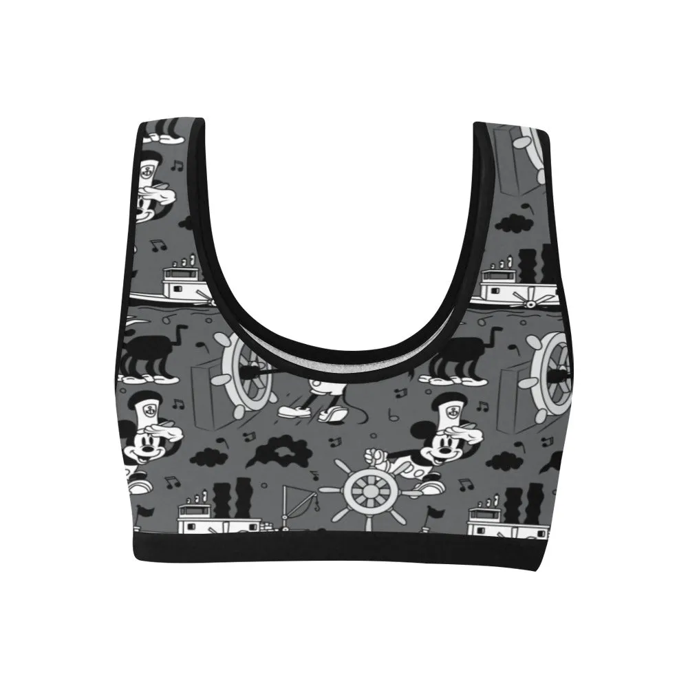 Steamboat Mickey Women's Athletic Sports Bra