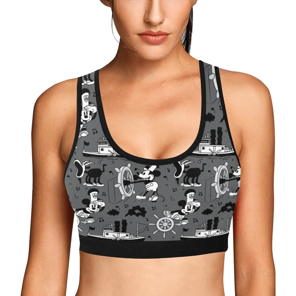 Steamboat Mickey Women's Athletic Sports Bra