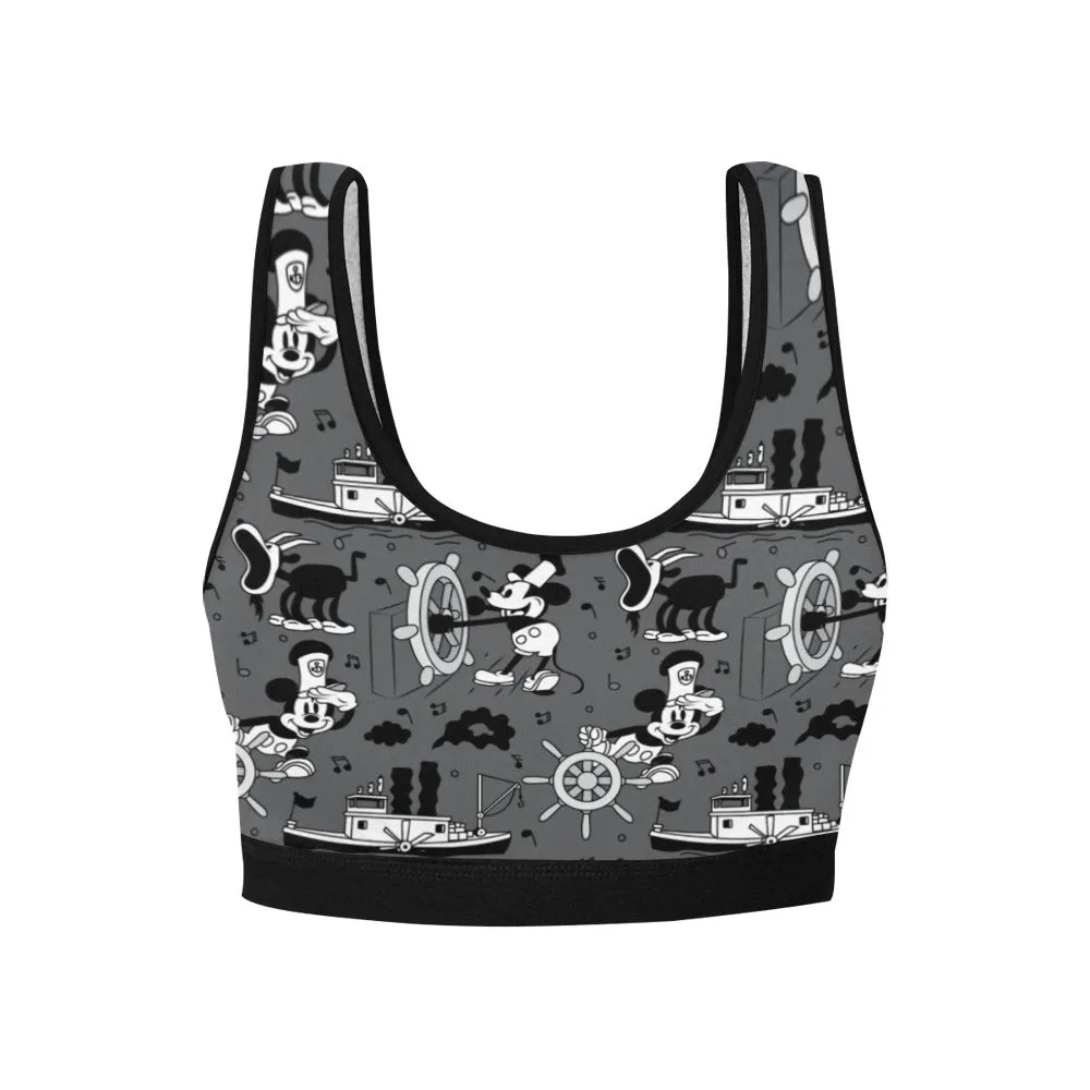 Steamboat Mickey Women's Athletic Sports Bra