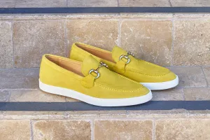 Suede Slip-On Horsebit Sneaker Yellow