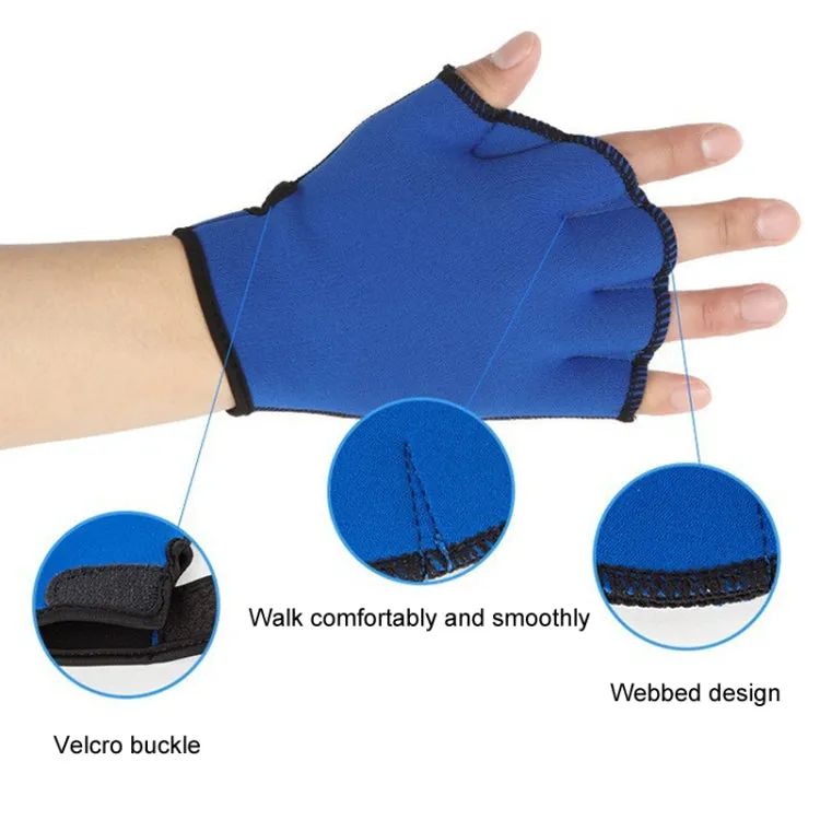 Swimming Training Duck Palm Webbing Multifunctional Snorkeling Gloves, Size: M(Royal Blue)