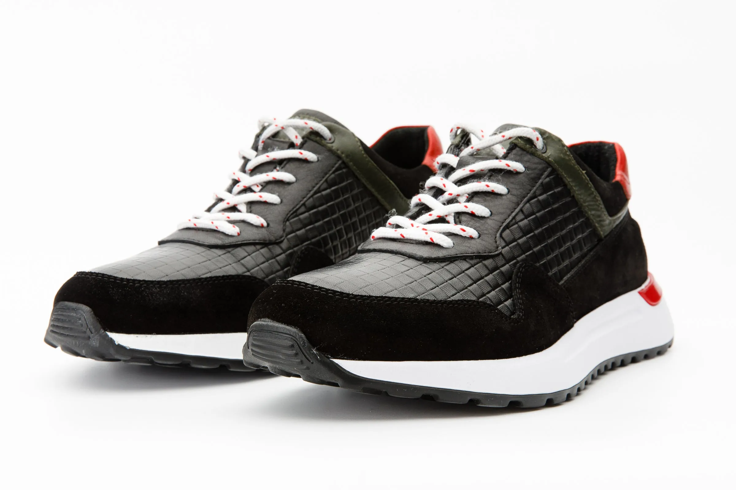 The Rakka Black & Red Leather Men Sneaker Final Sale!