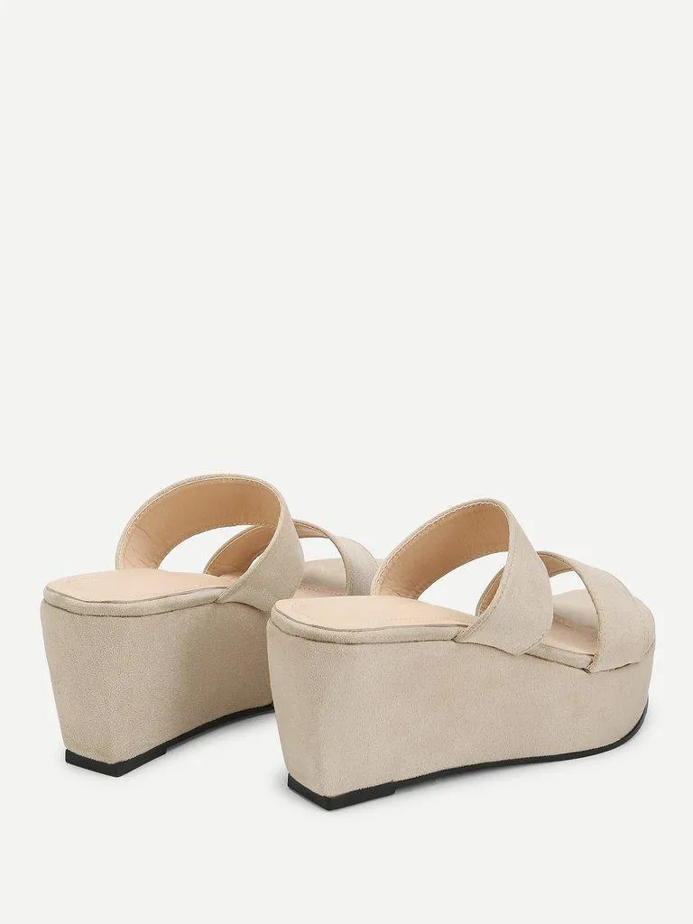 Two Part Slip On Platform Wedges