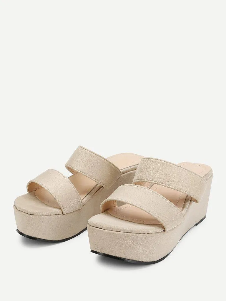 Two Part Slip On Platform Wedges