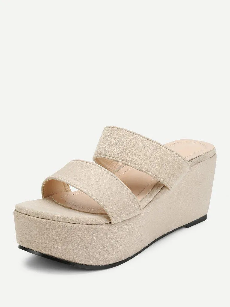 Two Part Slip On Platform Wedges