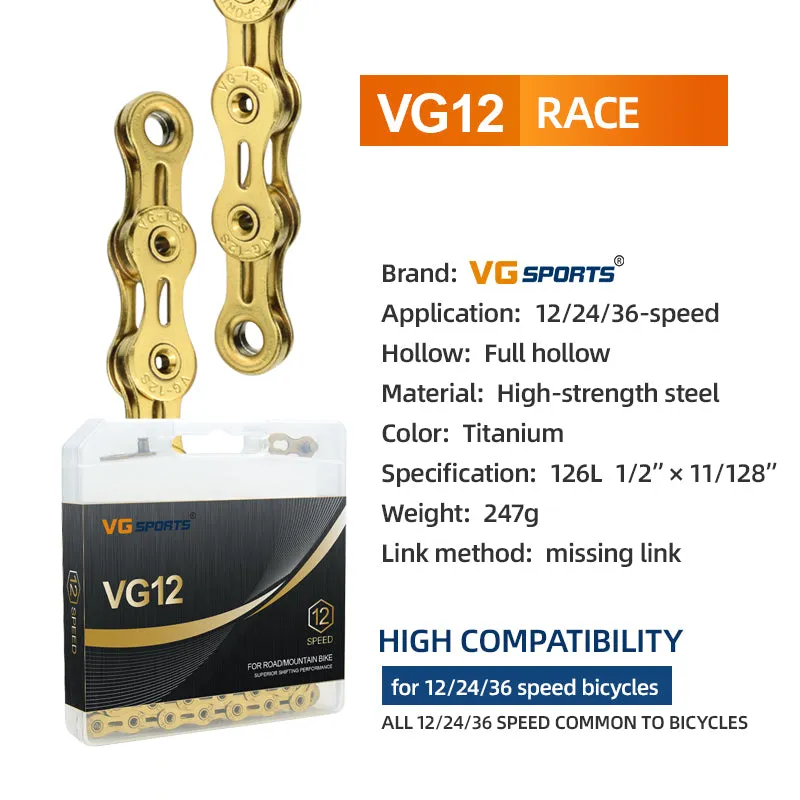 VG Sports Full Hollow 9/10/11/12 Speed Bicycle Chain