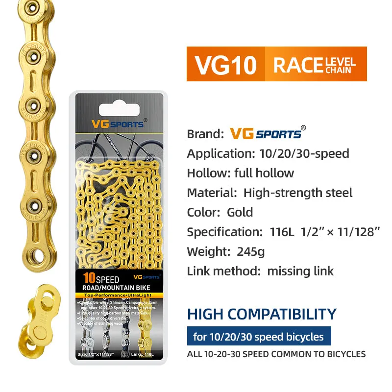 VG Sports Full Hollow 9/10/11/12 Speed Bicycle Chain