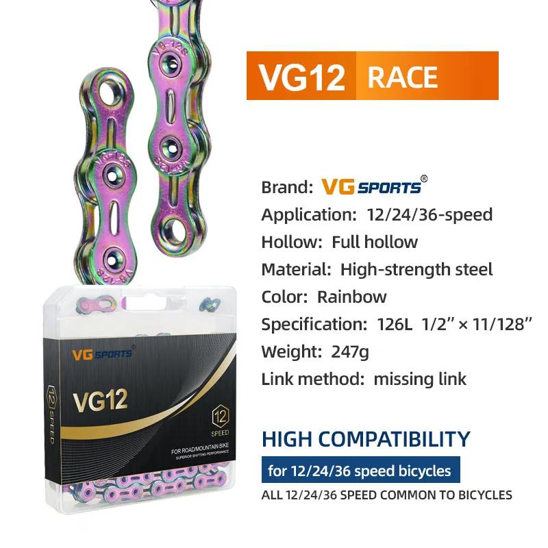 VG Sports Full Hollow 9/10/11/12 Speed Bicycle Chain