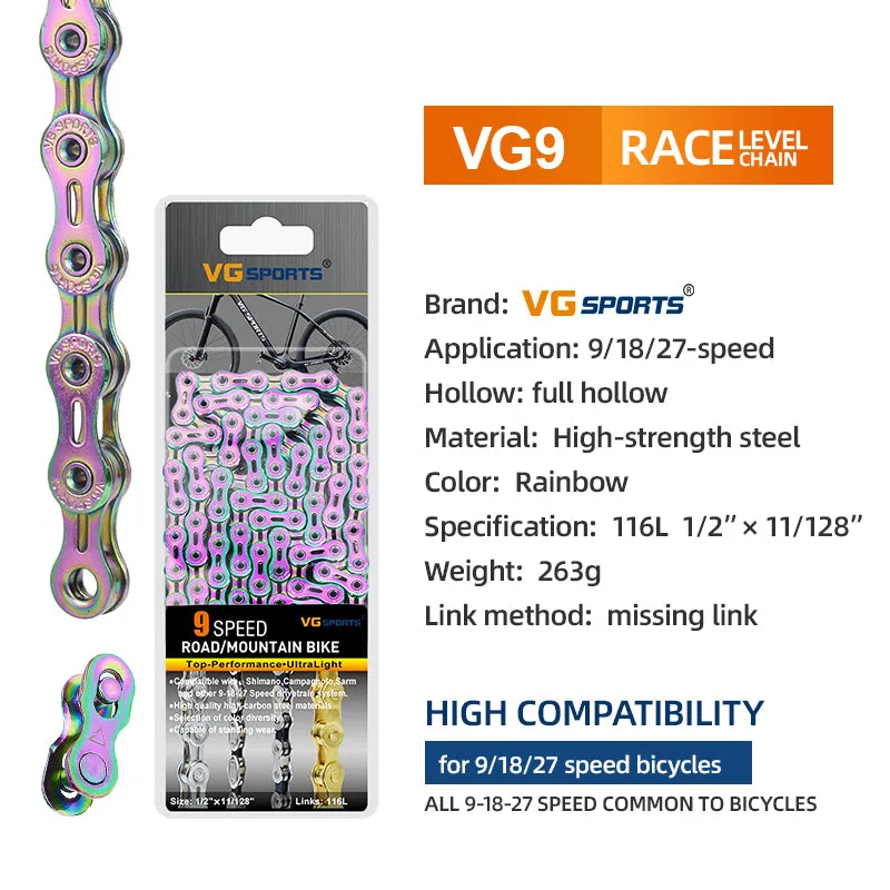 VG Sports Full Hollow 9/10/11/12 Speed Bicycle Chain