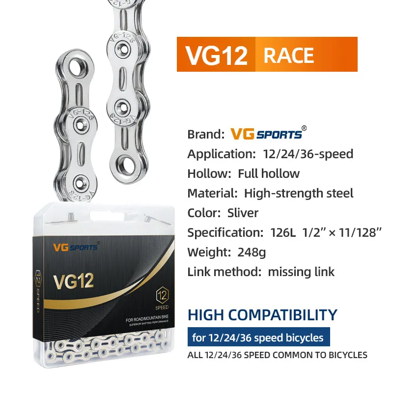 VG Sports Full Hollow 9/10/11/12 Speed Bicycle Chain