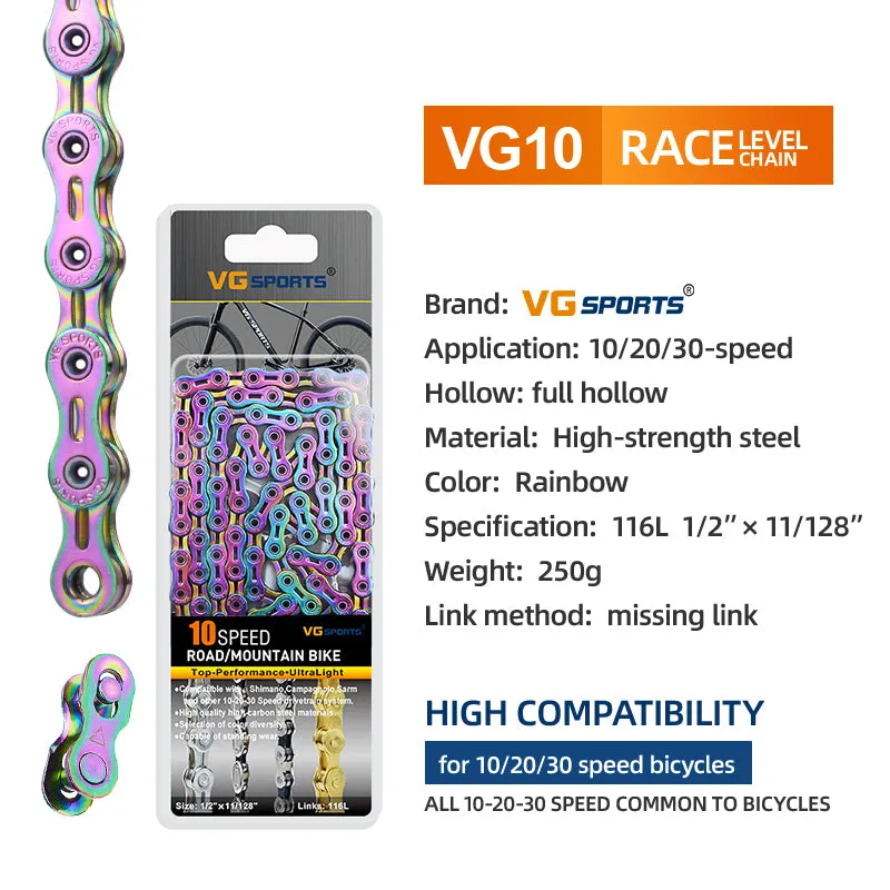 VG Sports Full Hollow 9/10/11/12 Speed Bicycle Chain