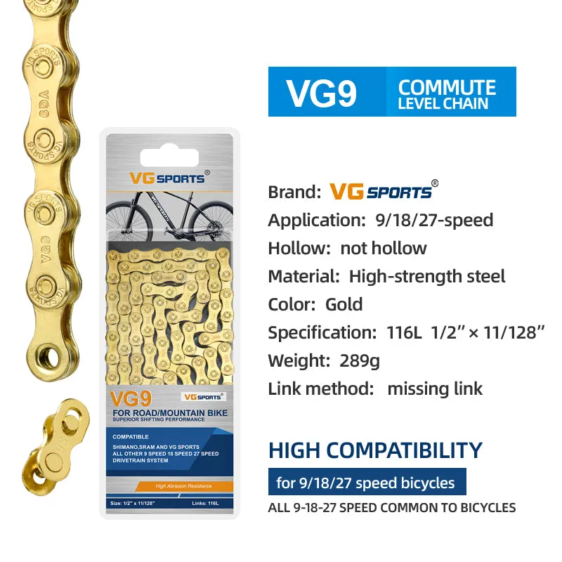 VG Sports Solid 8/9/10/11/12 Speed Bicycle Chain