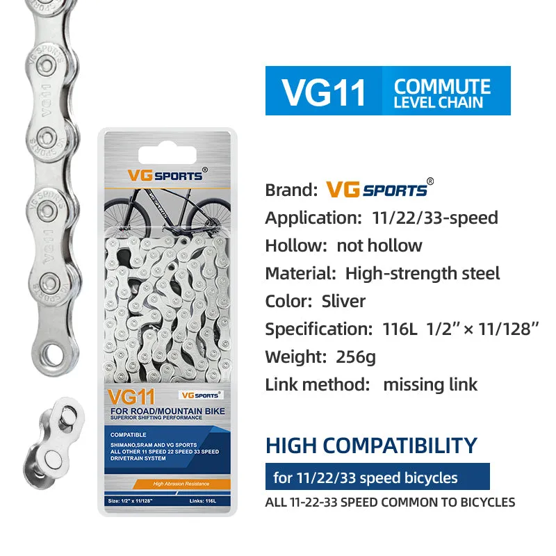 VG Sports Solid 8/9/10/11/12 Speed Bicycle Chain