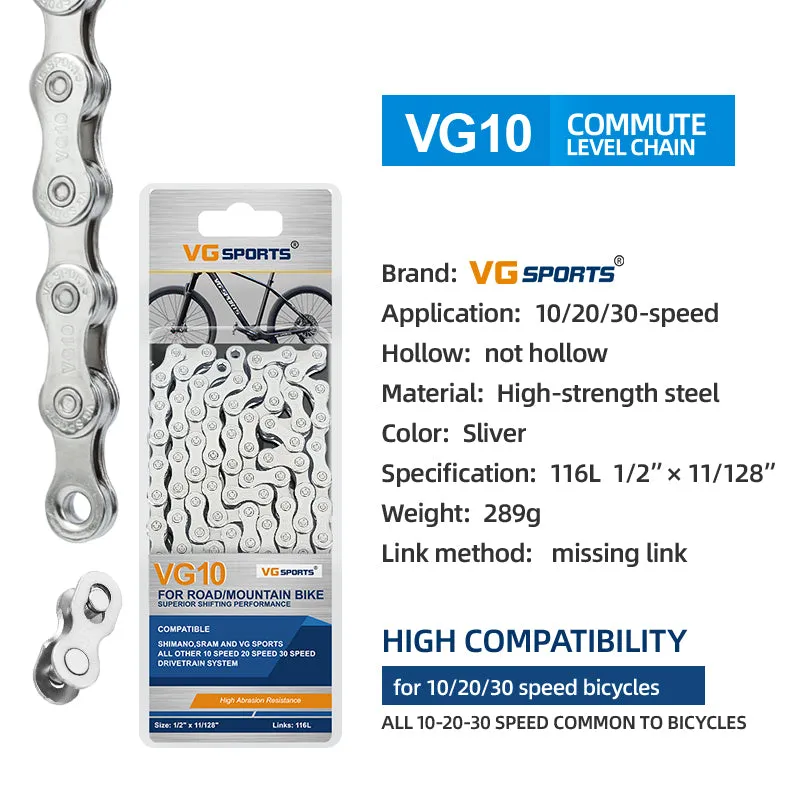 VG Sports Solid 8/9/10/11/12 Speed Bicycle Chain