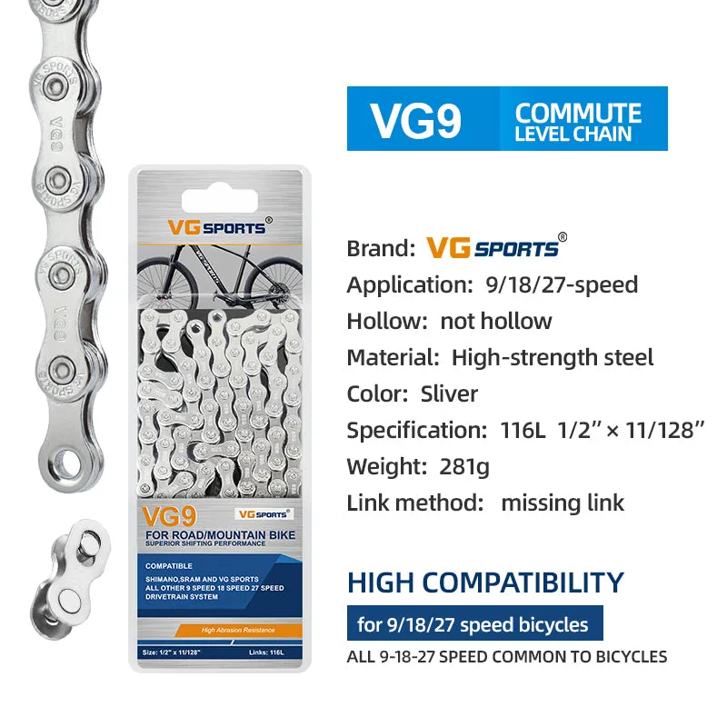 VG Sports Solid 8/9/10/11/12 Speed Bicycle Chain