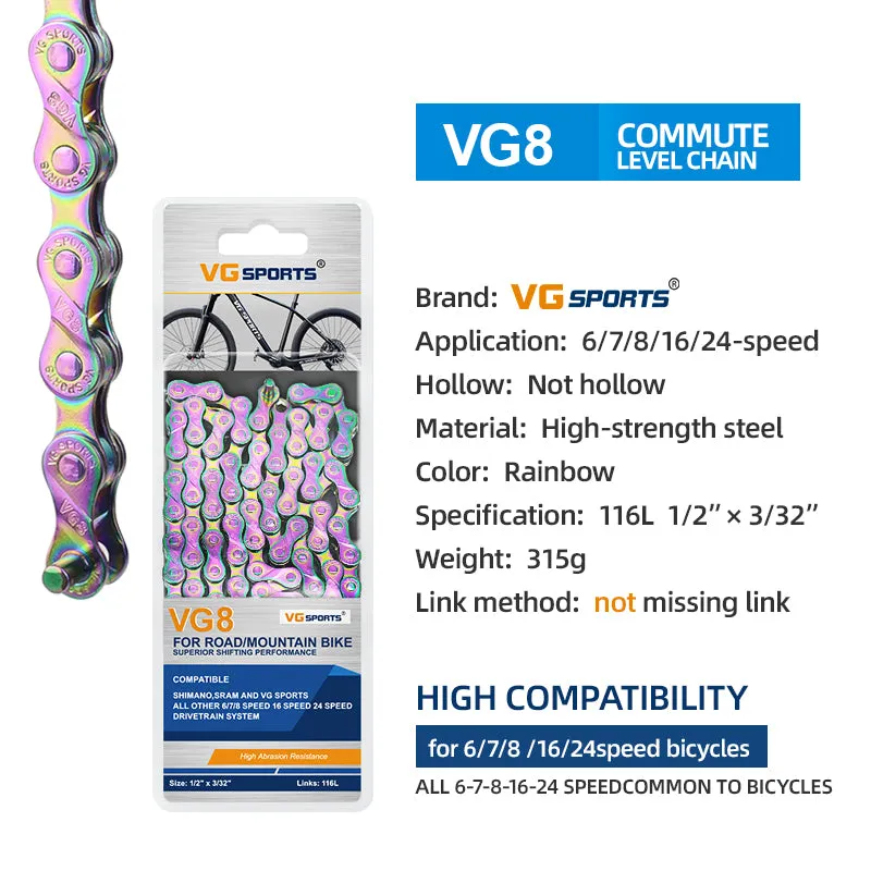 VG Sports Solid 8/9/10/11/12 Speed Bicycle Chain