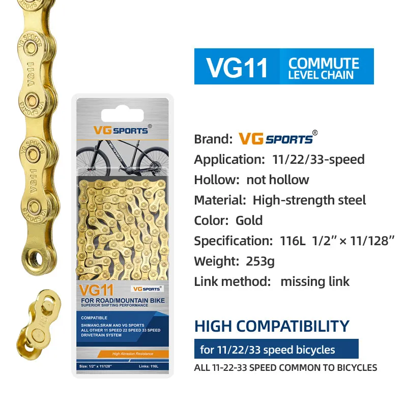 VG Sports Solid 8/9/10/11/12 Speed Bicycle Chain